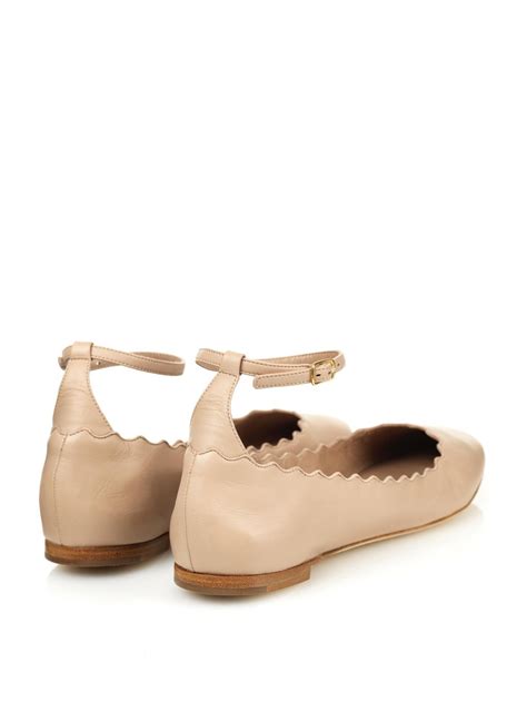 chloe scalloped ballet flats|chloe ballet flats with ankle strap.